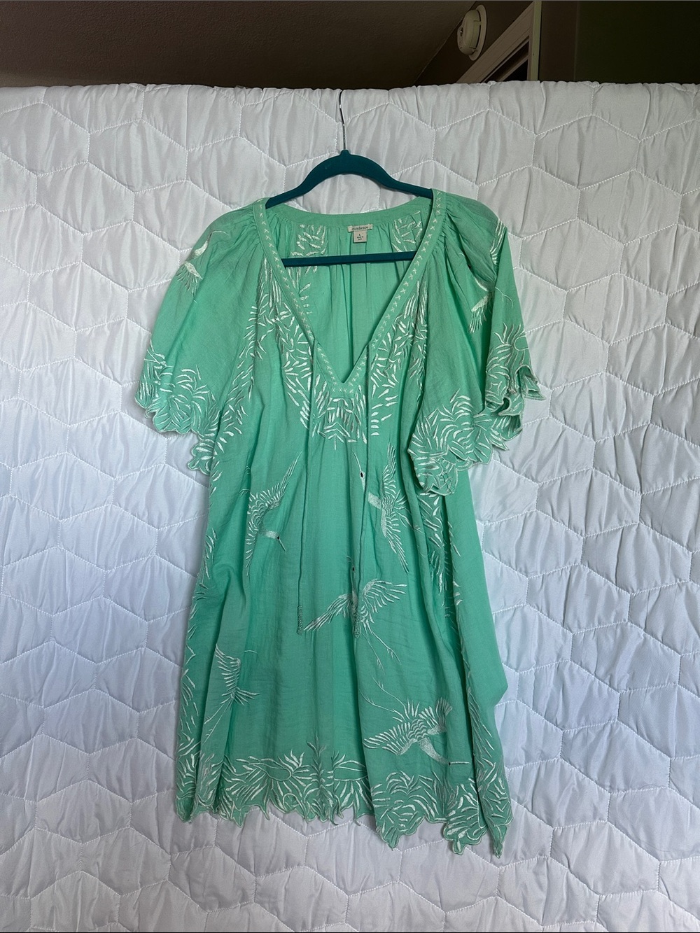 Sundance Mint Green Embroidered Swim Coverup
